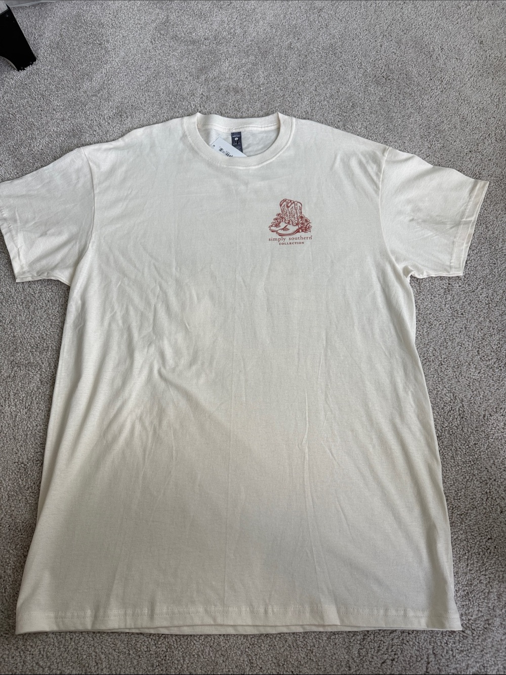 Simply Southern Long Live Cowgirls Born to Be Wild Graphic T-Shirt Cream Size L - Picture 3 of 6